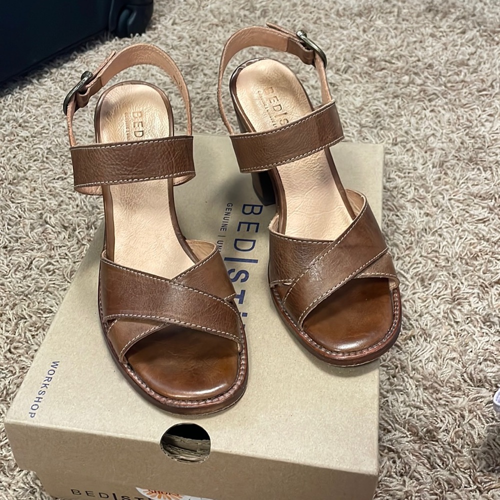 BNIB Bed Stu Inez tan rustic strappy heel shoes 7